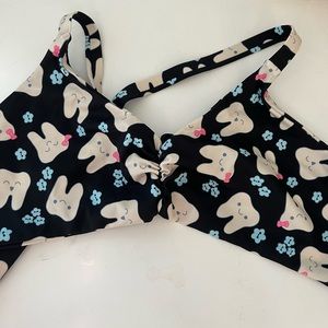 Fused Hawaii Silly Print Bathing Suit Top